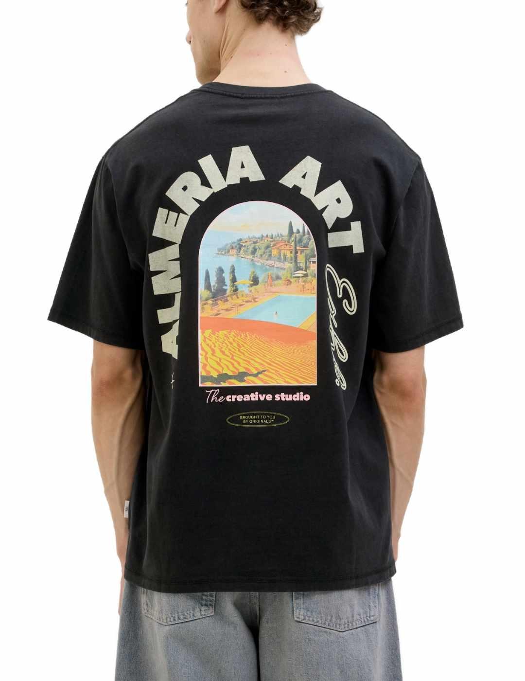 Camiseta Jack & Jones Oralmeria negra manga corta de hombre