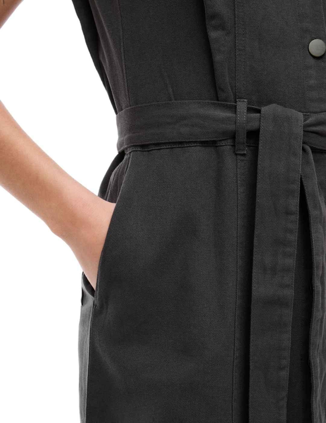 Vestido Vila Lucianne vaquero negro desgastado para mujer
