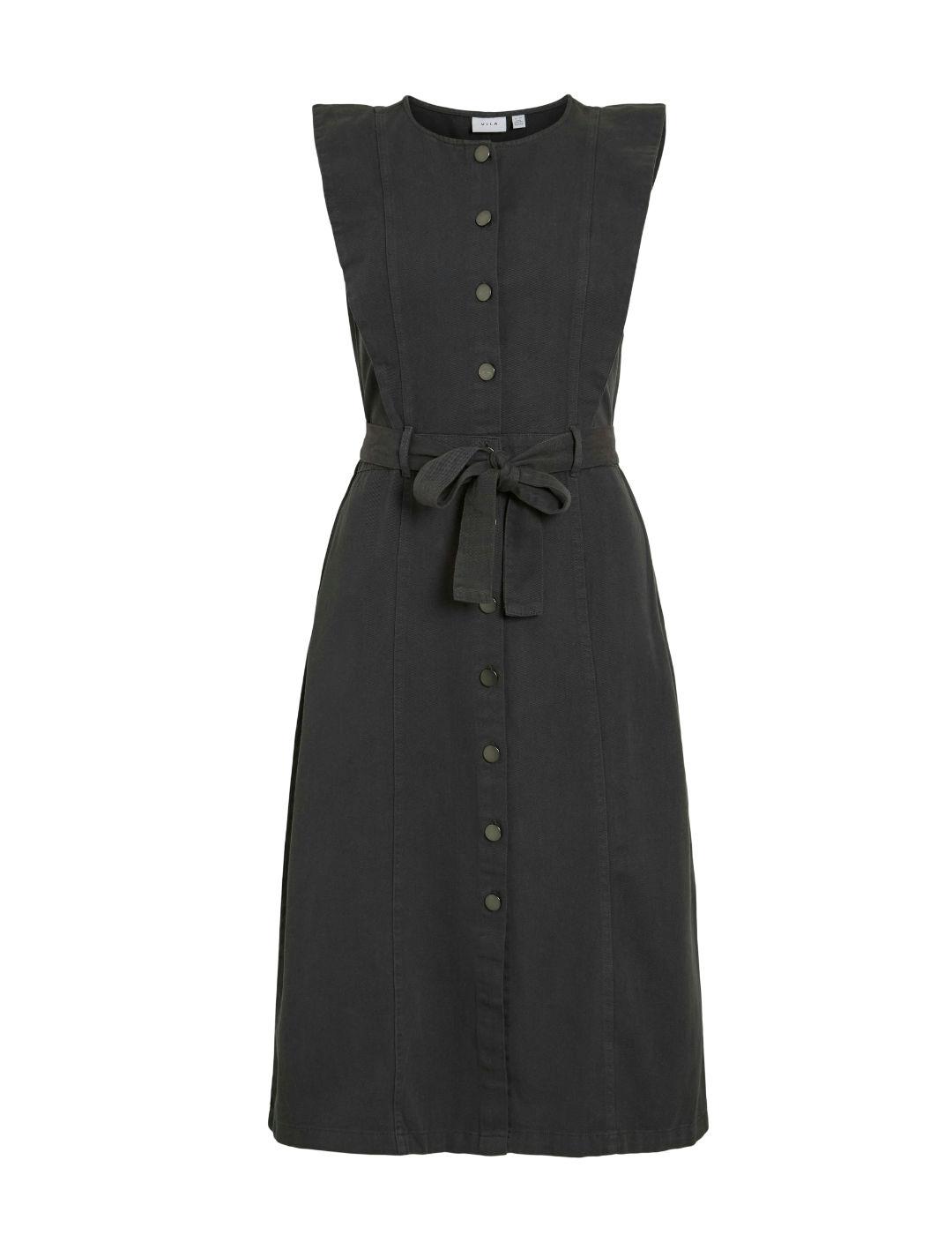 Vestido Vila Lucianne vaquero negro desgastado para mujer