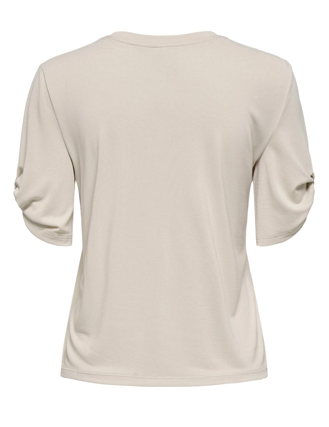 Camiseta Only Free beige dream manga corta para mujer