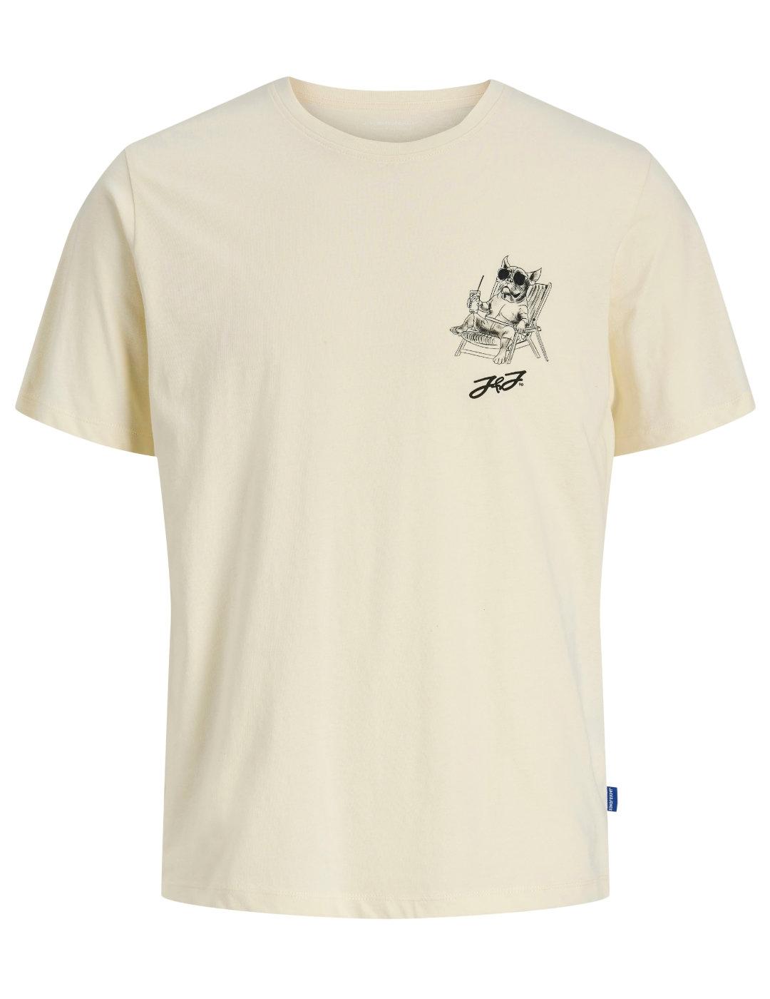 Camiseta Jack&Jones Relax beige manga corta para hombre