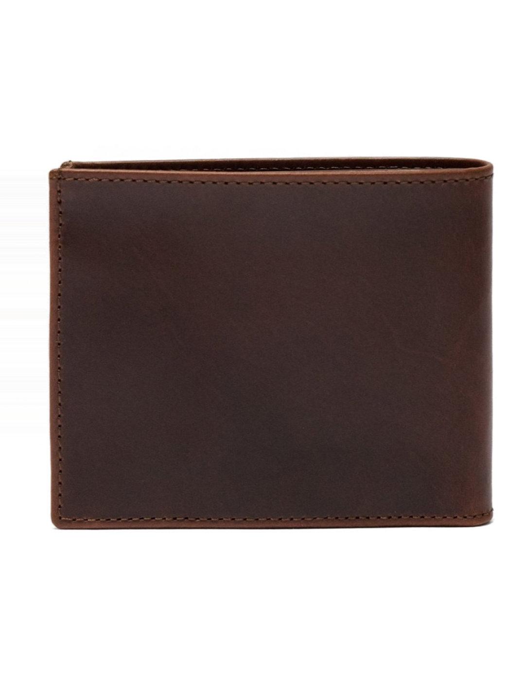 Cartera Salsa marrón piel detalle logotipo de hombre